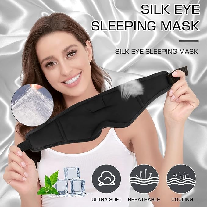 LC-dolida Sleep Mask with Bluetooth Headphones, Sleep Headphones Bluetooth Sleep Mask Eye Mask Pressure Relief Night Sleeping Headphones for Side Sleepers Best Gift and Travel Essential - Bloomnest