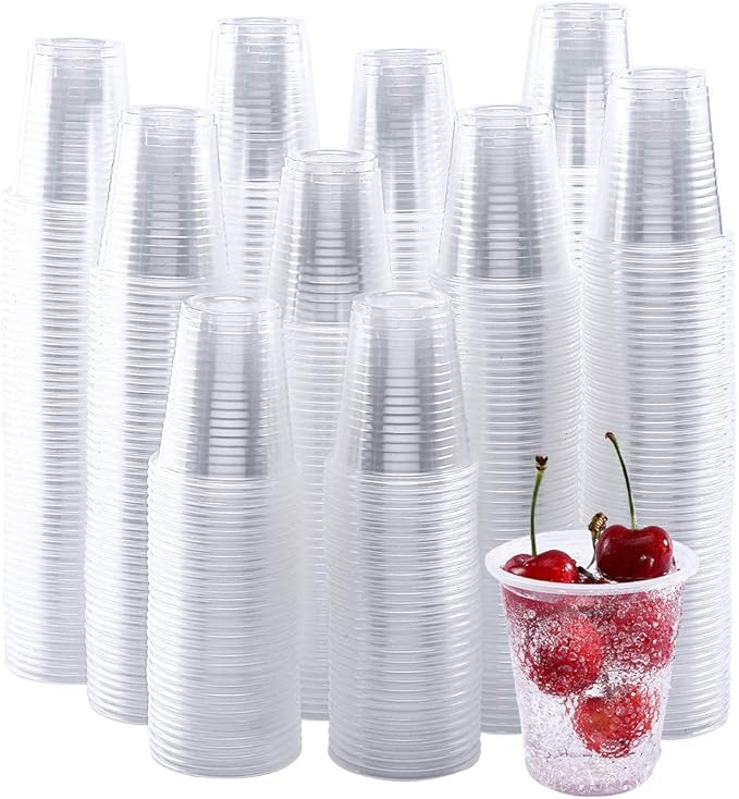 Turbo Bee 5oz Disposable Plastic Cups 500 Pack - Small Drinking & Sample Cups, Bulk Multi-Use Tumblers for Beverages, Mini Desserts, Home, School, Parties, or Commercial Use - Bloomnest