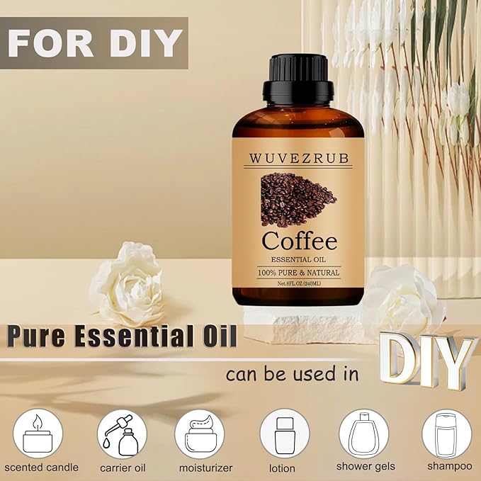 Coffee Essential Oils, 240ML Pure and Natural Essential Oil for Aromatherapy Diffuser - Coffee /8 Fl Oz - Bloomnest