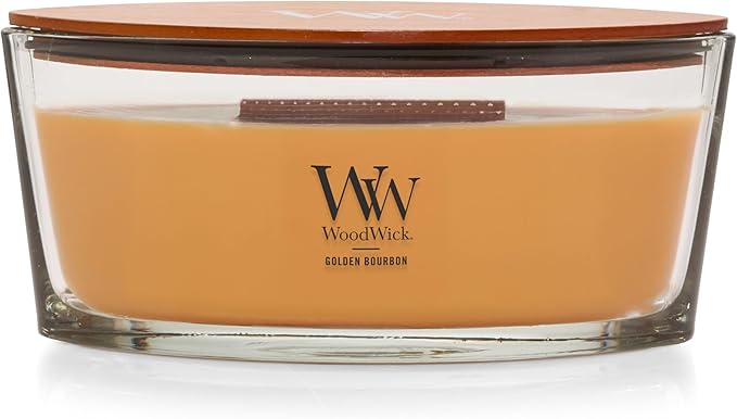 WoodWick Golden Bourbon Holiday Candle Gifts for Women and Men, 16 oz Ellipse Candle with Crackling Wick - Bloomnest