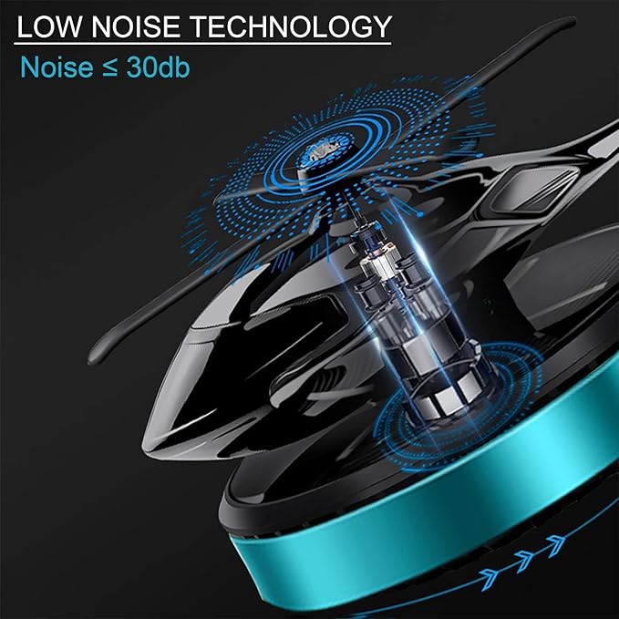 Car Air Fresheners,Al Alloy Solar Powered Rotating Incense Helicopter Diffuser, Home and Car Décor Accessories (Blue) - Bloomnest