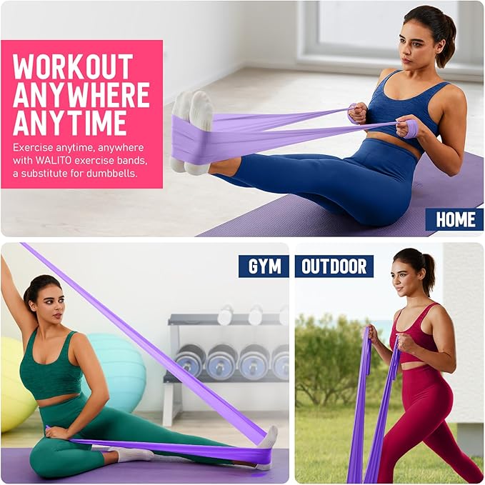 WALITO Resistance Bands for Working Out, Exercise Bands for Women and Men, Workout Bands for Physical Therapy, Stretch, Recovery, Pilates, Rehab, Strength Training and Home Gym - Bloomnest