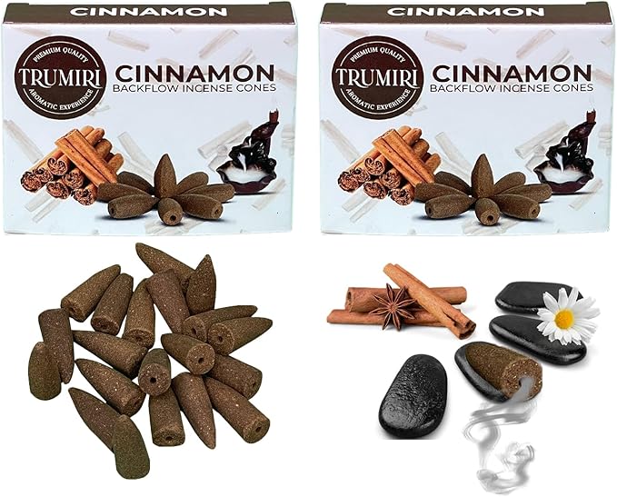 Cinnamon Backflow Incense Cones - Dual Pack of 10 Cones - Waterfall Incense