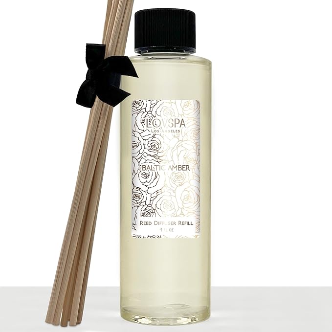 LOVSPA Baltic Amber Diffuser Oil - Luxury Essential Oils for Diffuser Refill & Air Freshener Room Spray - Long-Lasting & Natural Home Fragrance, Scented Oil for Diffusers, USA Made, 4oz - Bloomnest