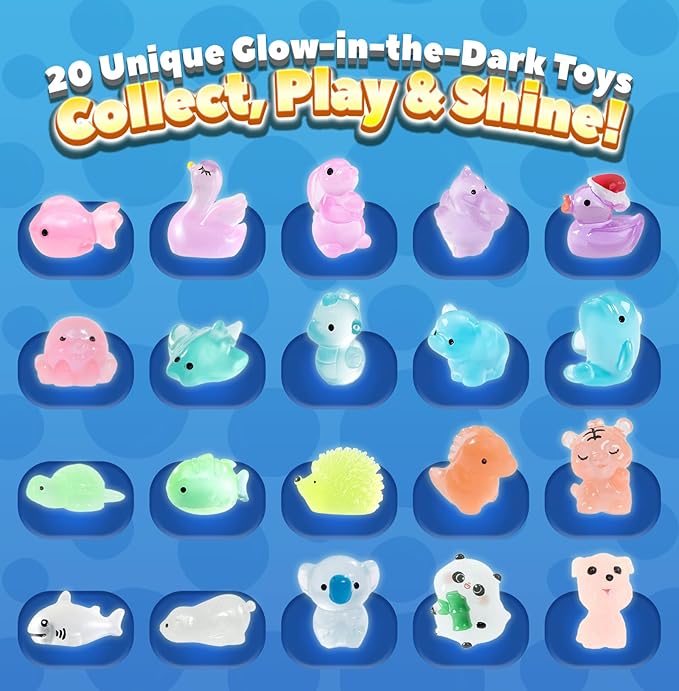 Bath Bombs for Kids with Surprise Inside, 20 Pack Handmade Bath Bomb Gift Set with Glow-in-The-Dark Toys, Fizzy Bath Balls for Fun, Great Christmas Gift or 2025 Advent Calendar for Boys & Girls - Bloomnest