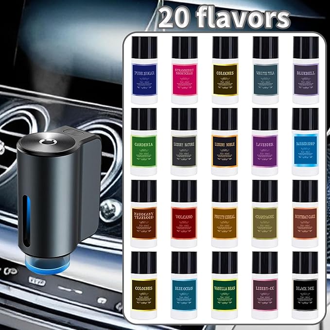 Car Air Freshener Refill Cologne Aromatherapy Oil 20 PCS, Essential Oils Mixed Fragrance Set for Car Diffusers (No Diffuser Included) - Bloomnest