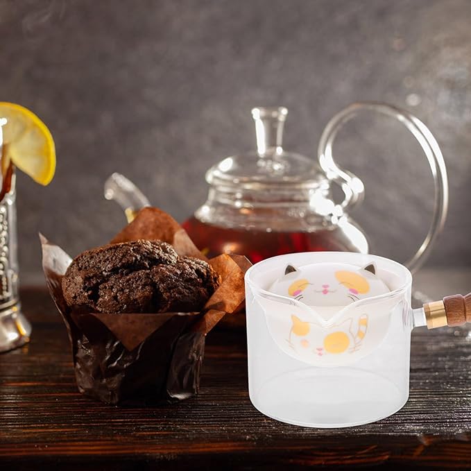 Ceramic Teapot Rotating Side Handle for Smooth Pouring Small Capacity Household Tea Pot for Brewing Loose Leaf Tea Easy to