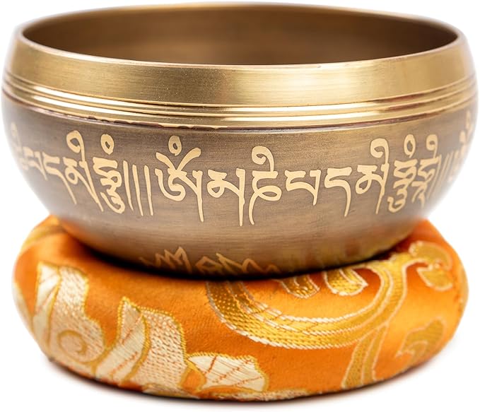 Tibetan Singing Bowl Set Brass - Master Healing Grade - Authentic Handcrafted Sound Bowl by Himalayan Bazaar
