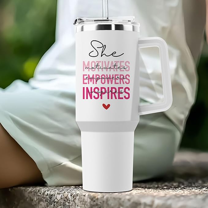Boss Lady Tumbler with Handle, 40oz Straw - Lady Boss Gifts, Babe Tumbler, Cup for Women - Bloomnest