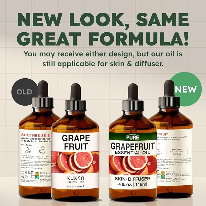 KUKKA Grapefruit Essential Oils - 4 Fl Oz - for Hair, Skin, Diffuser, Aromatherapy & DIY Soap Making Scent - Bloomnest
