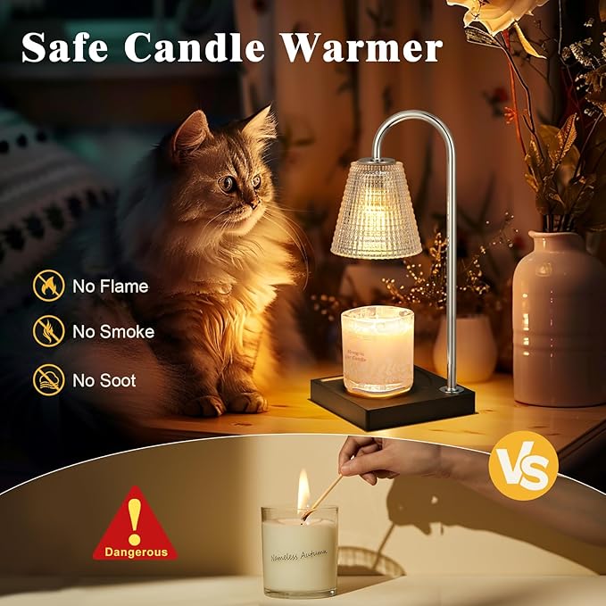 Hong-in Candle Warmer Lamp with Timer Dimmer,House Warming Gifts New Home Room Decor,Birthday Gifts for Women Mom Sister,Modern Wax Warmer for Scented Wax Jar Candles
