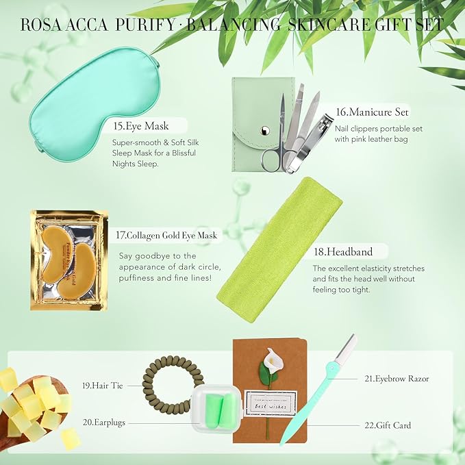 30pcs Valentines Day Gifts for Men & Women, Facial Skin Care Set & Spa Ki, Self-Care Relaxation Gift, Skin Care Collection, Tea Tree Essential Oil, Serum, Dad, Mother's Day, Christmas, Birthday - Bloomnest