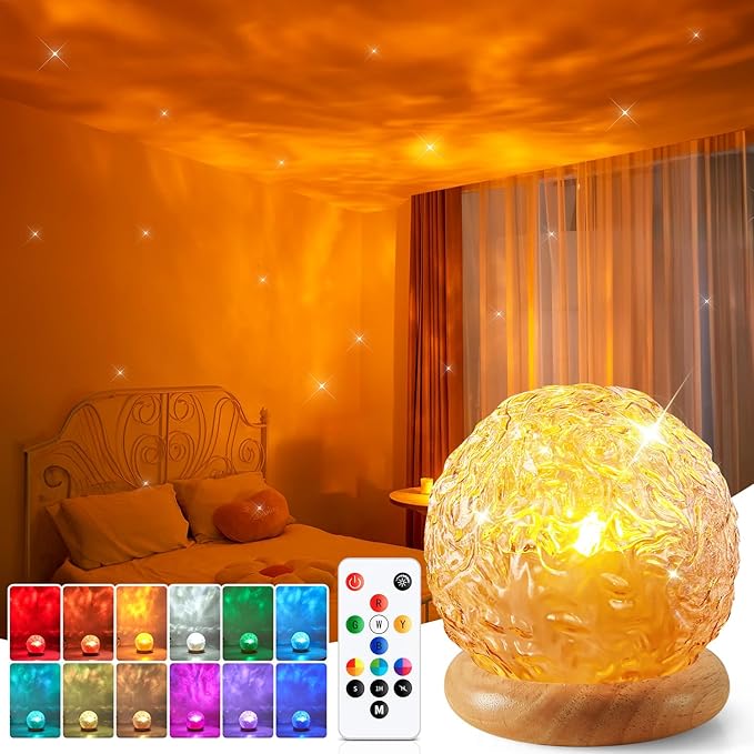 Mubarek Crystal Light Projector, 216 Modes Mood Lighting for Bedroom, Remote & USB Control Room Lights for Bedroom, Ambient Lighting Aesthetic Room Decor for Teen Girls Gifts, Christmas Gifts for Kids - Bloomnest