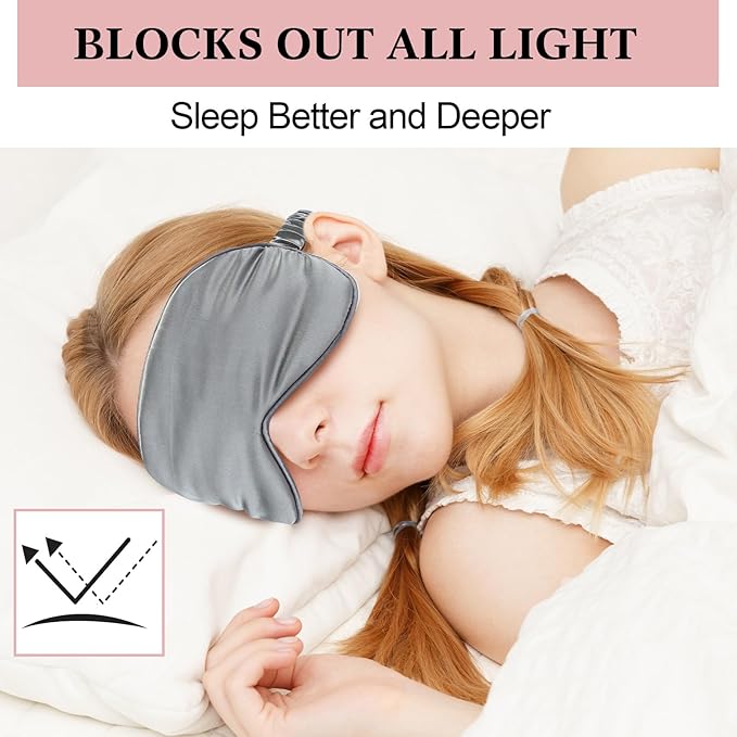 12 Pcs Silk Eye Masks for Sleep Bulk, Soft Satin Eye Covers for Sleeping Women Men Night Mask with Adjustable Elastic Strap Sleep Cover Blindfold Eyeshade for Travel Nap, 4 Colors - Bloomnest