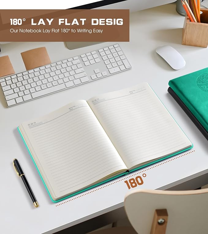 Lined Journal Notebook for Women Men,256 Pages B5 Large Hardcover Leather Journals for Writing,Travel,Business,Work & School,College Ruled Notebooks for Note Taking,Diary Notepad 7.8"×10.2" - Bloomnest