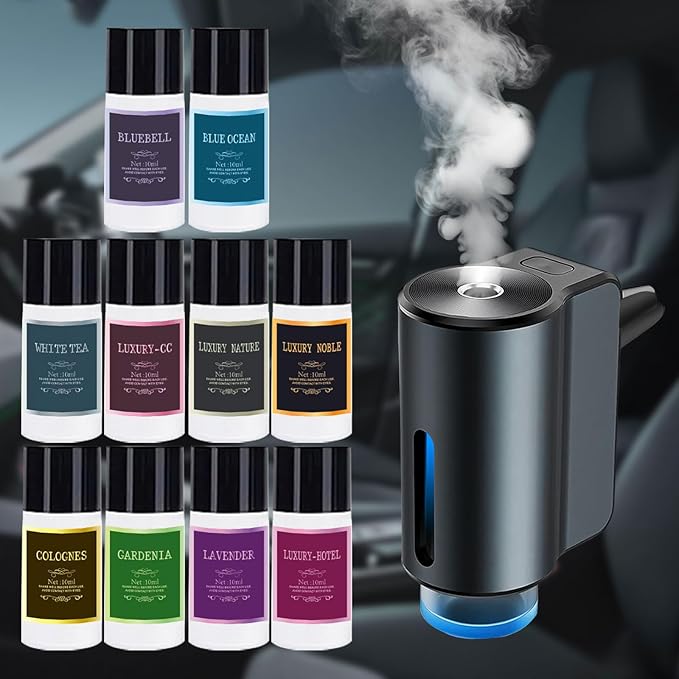 Car Air Freshener Refill Cologne Aromatherapy Oil 10 PCS, Essential Oils Mixed Fragrance Set for Car Diffusers (No Diffuser Included) - Bloomnest