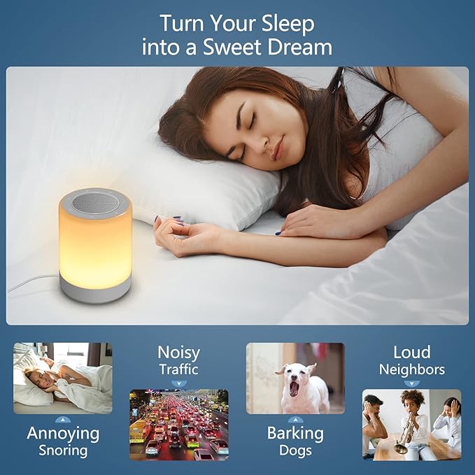 Sound Machine,White Noise Machine for Baby with Night Light, 32 High Fidelity Sounds,Plug in,5 Timers & Memory Feature, Noise Machine for Baby Kids Adults,Home - Bloomnest
