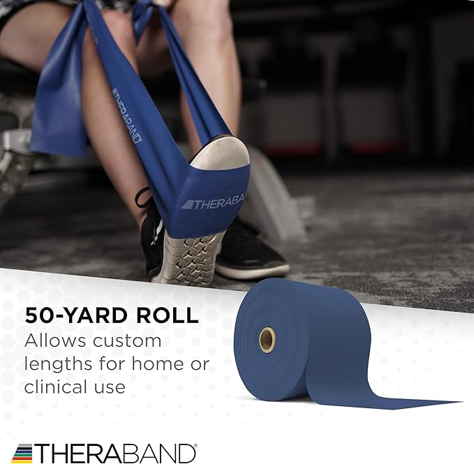 THERABAND Resistance Band, Black, Special Heavy, 50-Yard Roll, Latex Elastic Band for Exercise - Bloomnest