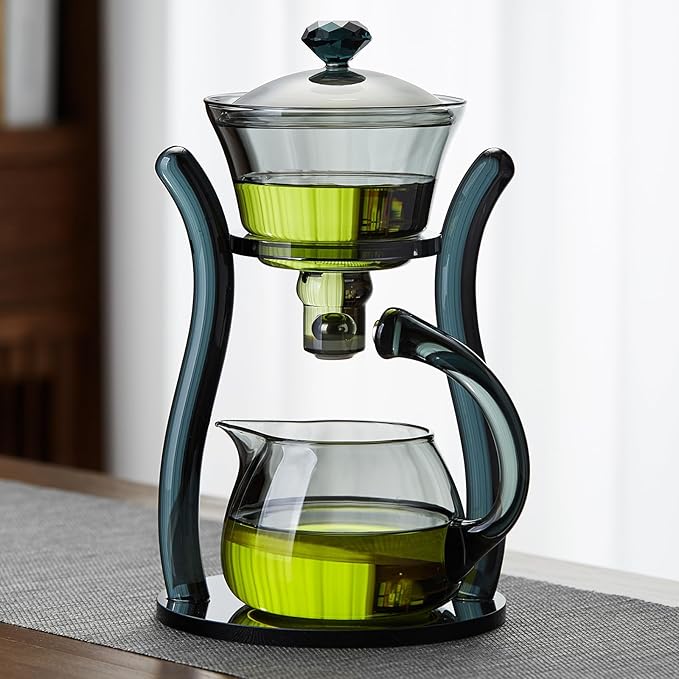 Glass Teapot Tea Pot Magnetic Ball, 12 OZ Drip-Teapot With Infuser, Semi-Automatic Tea Set,350Ml Turkish Tea pot, Kungfu Tea Set - Bloomnest