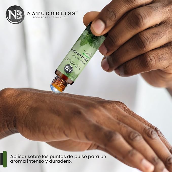 NaturoBliss Peppermint Essential Oil Roll-On, 10 ml - Bloomnest