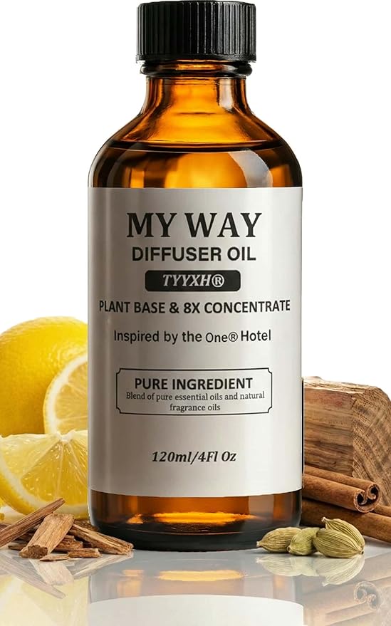 My Way Diffuser Oil Inspired by 1 Hotel Miami – Fragrance & Essential Oil Blend for Waterless & Cold Air Diffusers – Sandalwood, Cedar, Iris – Long-Lasting Aroma – Aromatherapy – 4 Fl Oz Glass Bottle - Bloomnest