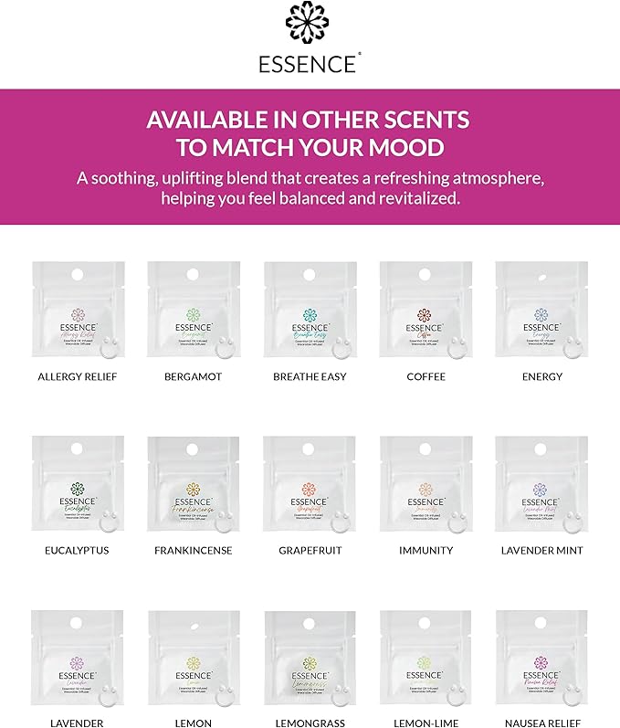 Essence Wearable Aromatherapy Nasal Diffuser – Nausea Relief Essential Oil Nose Ring Refresh Kit – Personal Scent Clip for Travel, Work & Everyday Use – Made in USA - Bloomnest