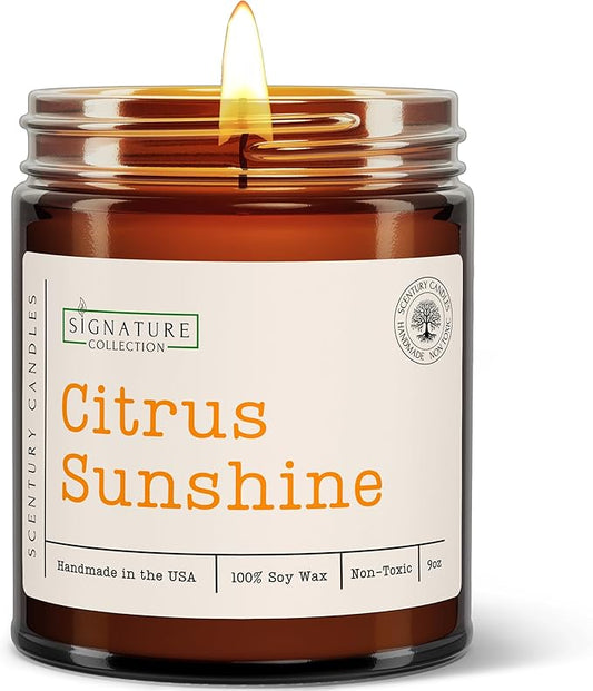 Citrus Sunshine Scented Candle, Many Scents to Choose from, All Natural Non-Toxic Soy Wax, Handmade in The USA (Citrus Sunshine) - Bloomnest