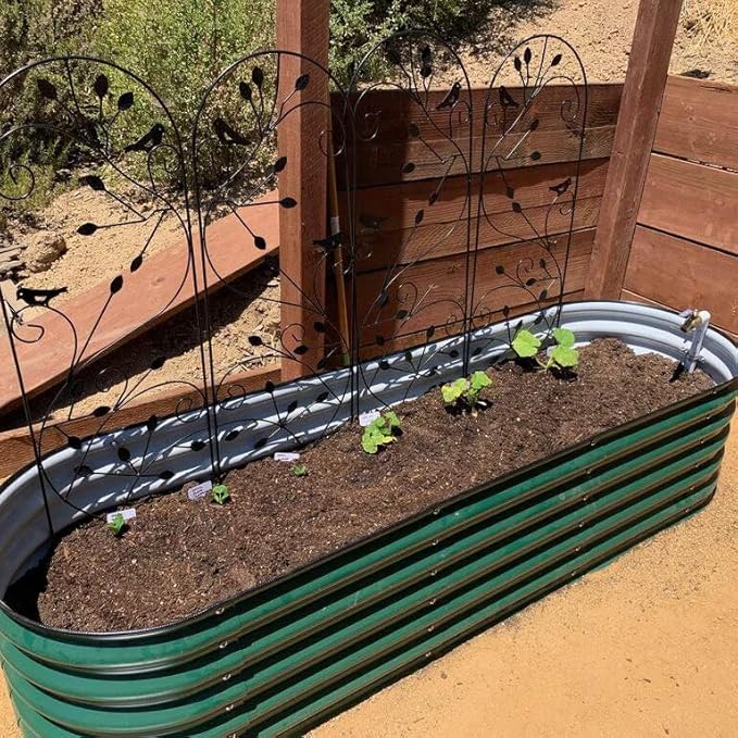 Vego garden Aluzinc Raised Garden Bed Kits, 17" Tall 6 in 1 Modular Metal Raised Planter Bed for Vegetables Flowers Patio Ground Planter Box-British Green - Bloomnest