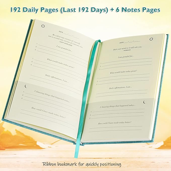 The Gratitude Journal, manifestation journal, Daily Journal with Prompts for Affirmation, Happiness, Mindfulness, Positivity, Wellness, Undated Journal for Women & Men(8.5 * 5.5 inches)