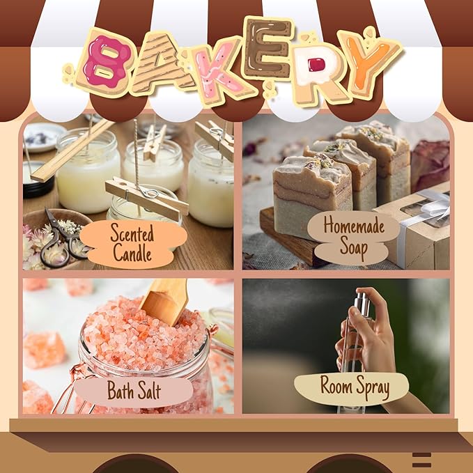 SALUBRITO Bakery Fragrance Oils Set, Premium Essential Oils Set for Candle, Soap Making, Diffuser - Pumpkin Pie, Chocolate Cupcake, Snickerdoodle, Gingerbread, Creamy Vanilla, Sugar Cookies - Bloomnest