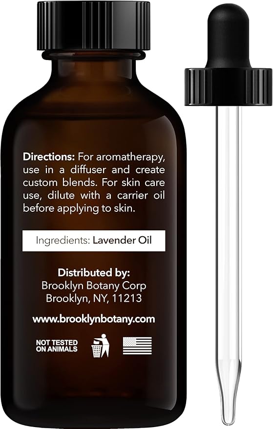 Brooklyn Botany Lavender Essential Oil - 100% Pure and Natural - Premium Grade Oil with Dropper - for Aromatherapy and Diffuser - 1 Fl Oz - Bloomnest