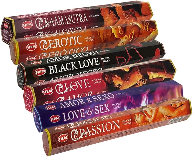 Hem Incense Sticks Variety Pack #24 and Incense Stick Holder Bundle with 6 Love Themed Fragrances - Bloomnest