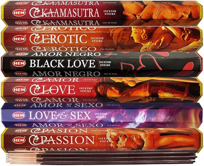Hem Incense Sticks Variety Pack #24 and Incense Stick Holder Bundle with 6 Love Themed Fragrances - Bloomnest