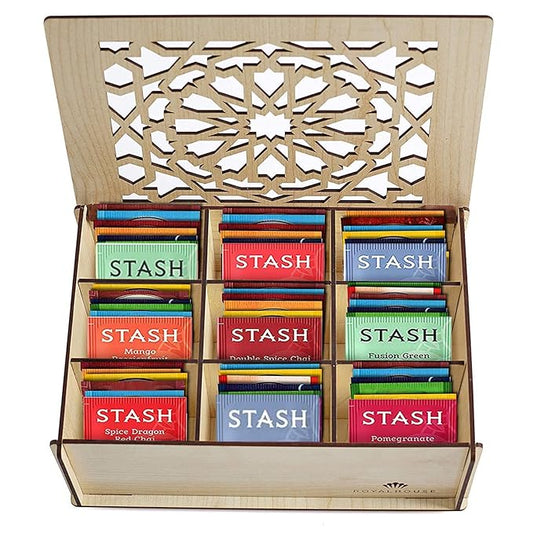 Tea Sampler Gift Box – 80 Tea Bags, 28 Flavors – White MDF Wooden Organizer – Variety Pack for Family, Friends, Coworkers - Bloomnest