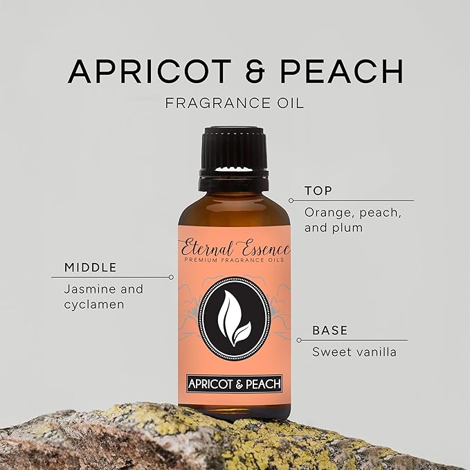 Eternal Essence Oils Apricot & Peach 30ml Premium Fragrance Oil - for Candle, Soap Making, Aromatherapy, Diffusers, Home Care, & Humidifiers EternalEssenceOils