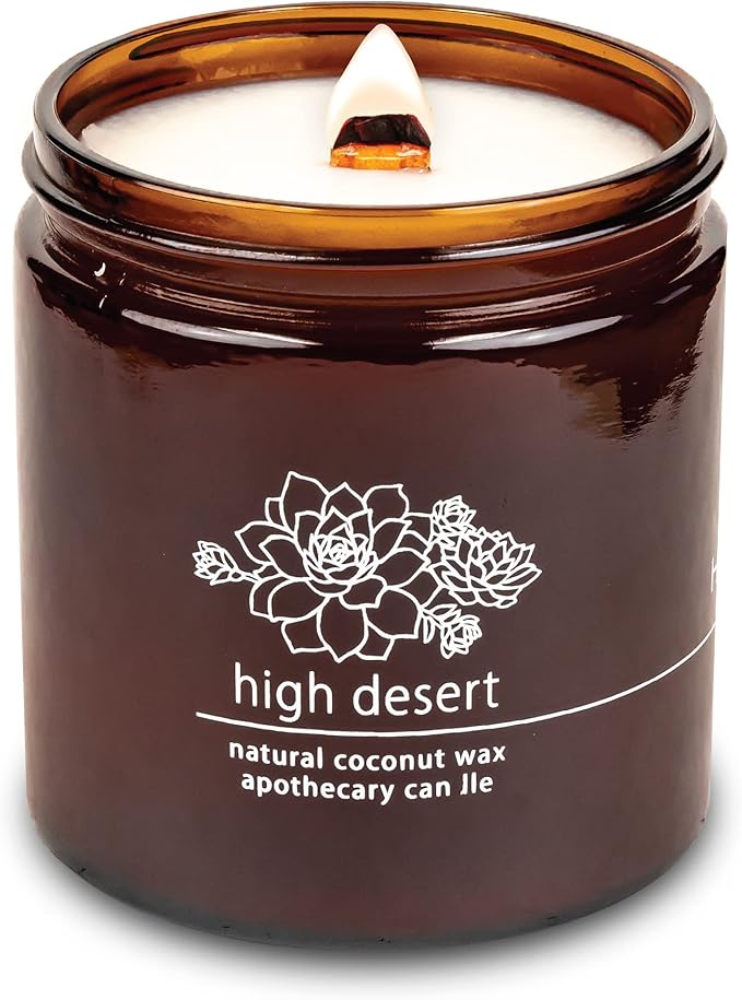 Hemlock Park Crackling Wood Wick Candle Handcrafted with Natural Coconut Wax (Large 16 oz, High Desert) - Bloomnest