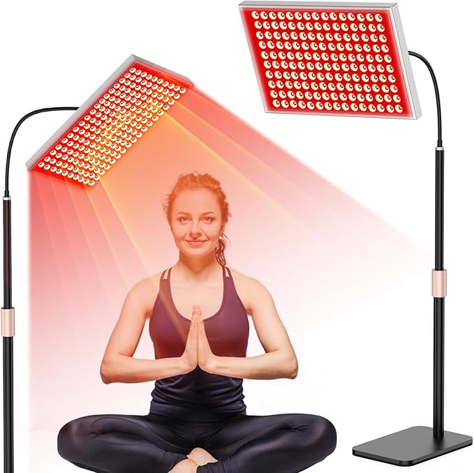 Red Light Therapy for Body and Face, Infrared Light Therapy Lamp 660nm Red Light and 850nm NIR LED Panel Light with Adjustable Stand, Infrared Redlight Therapy Device for Body Use at Home/Office/Gym