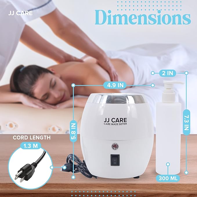 JJ CARE Lotion Warmer and Massage Oil Warmer Includes 300ml Pump Bottle, Electric Lotion Warmer Dispenser Heated, Cream & Lube Warmer Dispenser for Home, Spa, Beauty Salon & Barber Shops - Bloomnest