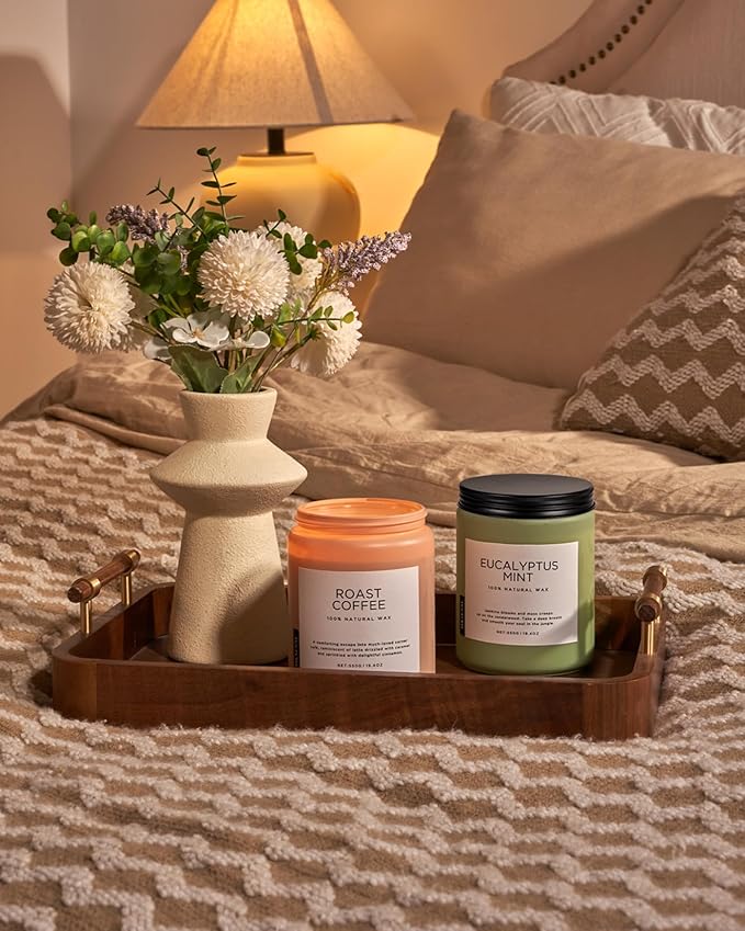 M&SENSE Coffee Candles Scented Strong, 2 Wick Jar Candle 19.4oz, 110 Hours Burning Time, Organic Natural Soy Wax Candle for Bedroom Kitchen Home Decor, Housewarming Gift for Men and Women - Bloomnest