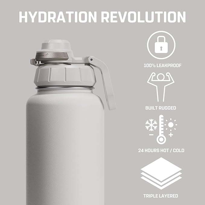 Vesmoon Vessence Tea Infuser Bottle - 32 Oz Insulated Loose Leaf & Fruit Infuser Bottle | Leak Proof with FlowSip Lid