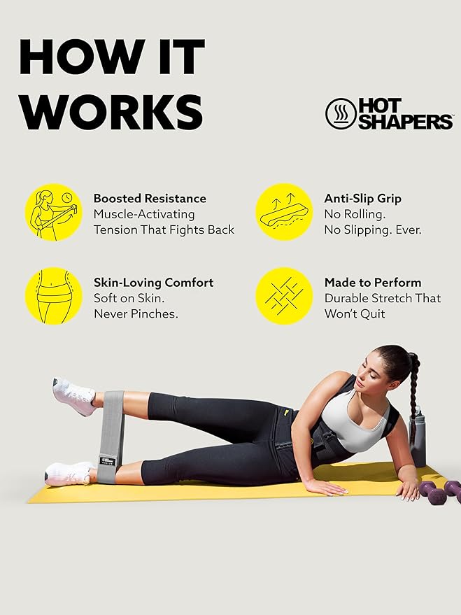Hot Shapers Resistance Bands for Working Out – Exercise Bands Resistance Set for Women & Men – Home Gym Equipment for Strength Training, Stretching, Physical Therapy, Glutes & Full-Body Workouts - Bloomnest
