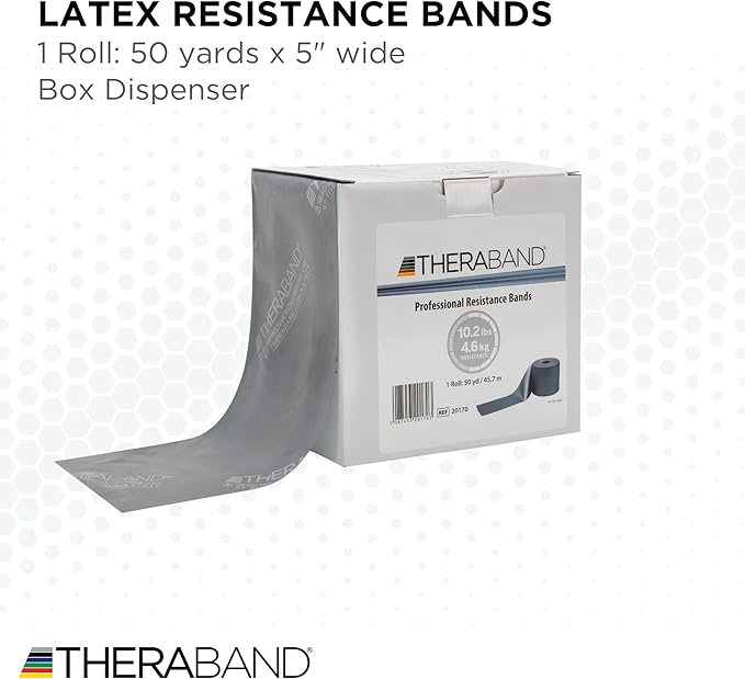 THERABAND Resistance Band, Black, Special Heavy, 50-Yard Roll, Latex Elastic Band for Exercise - Bloomnest