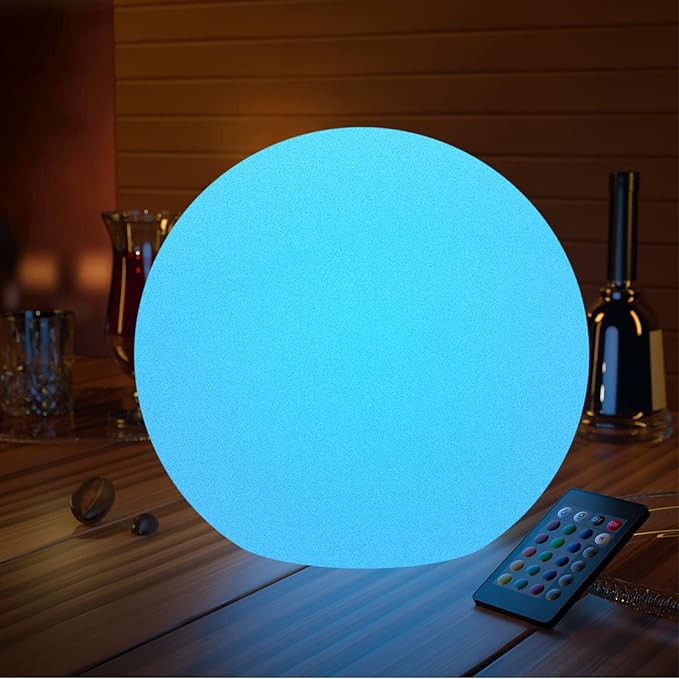 LOFTEK 16-inch Large Nursery Night Light Ball: 16 Colors Change Floating Light with Remote Control, Rechargeable and Waterproof Night Lights,for Home Decor Study Area, Living Room - Bloomnest