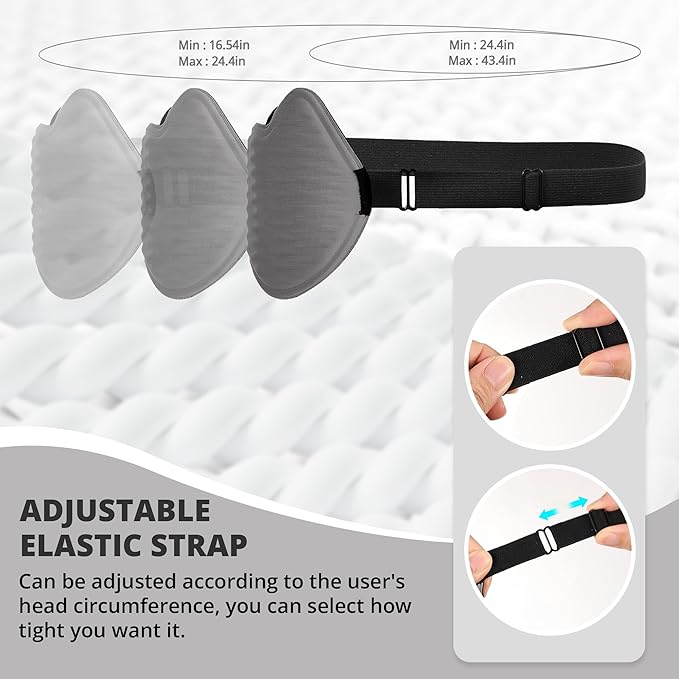 3D Kids Sleep Eye Mask: 3D Contoured Cup Sleeping Masks, Blindfold Sleep Eye Cover with Adjustable Strap, Memory Foam Lightweight Night Eyeshade for Boys Girls Teens (Gray) - Bloomnest