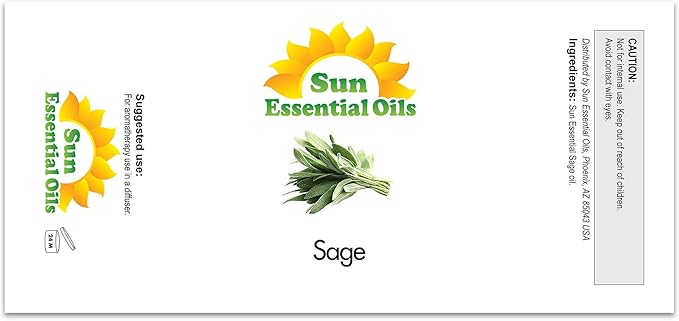 Sun Essential Oils Sage Essential Oil - Sage Aromatherapy Oil (2 Fluid Ounces) - Bloomnest