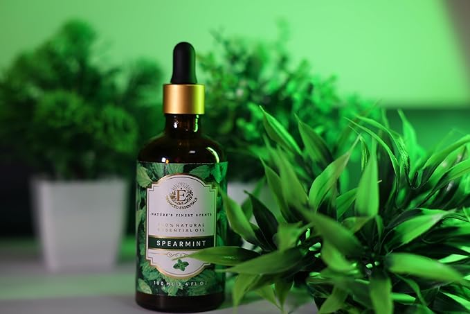 Luxurious Spearmint Essential Oil by Enhanced Essentials|Pure, Highly Concentrated & Slow Distilled Oils for Home,Aromatherapy,Gifting,Soap & Candle Making| Ideal for Businesses| 3.38 fl oz (100 ml) - Bloomnest