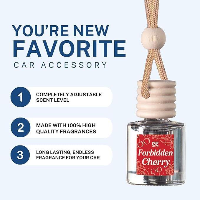 C&E Craft Co Hanging Car Air Freshener Diffuser 2 Pack, Long Lasting Fragrance Oil Car Freshener, Glass Bottle Auto Air Freshener, Made in USA (Campfire Marshmallow) - Bloomnest