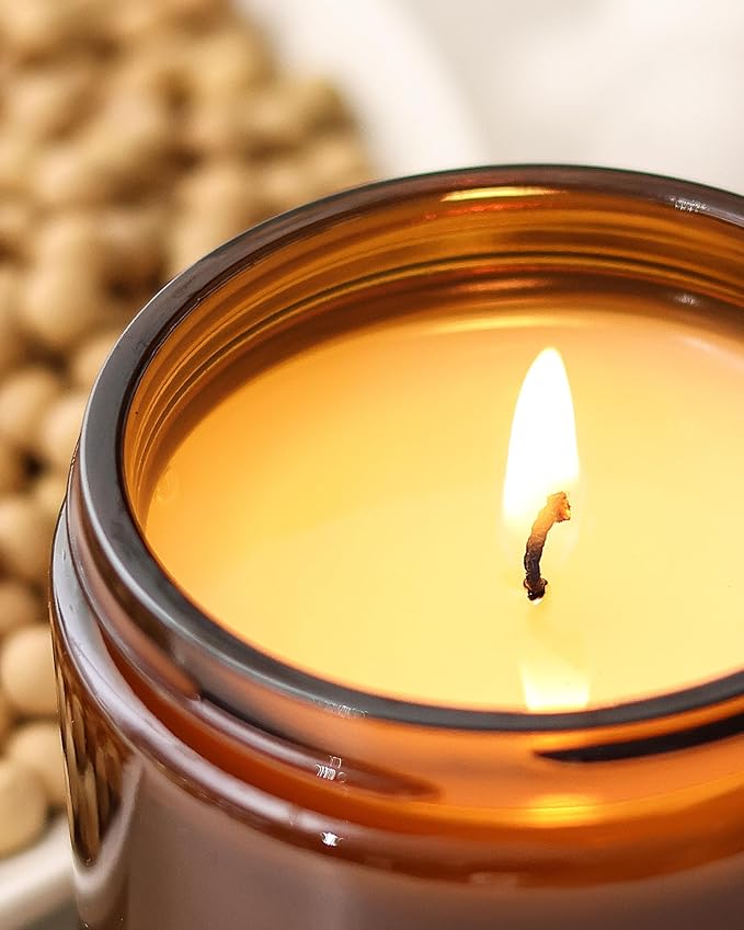 AOOVOO Candle Set - 4PC Scented Candles, 28 oz Soy Candles, Soy Candle for Home Scented, Balsam Fir/Cedar&Patchouli/Cinnamon&Apple/Vanilla Cake - Bloomnest