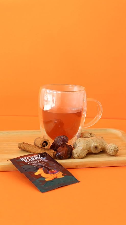 Instant Karma Tea | Dates, Ginger & Cinnamon Instant Tea | All-Natural, Caffeine-Free, No Added Sugar | Warm & Comforting | 20 Sachets (Dates, Ginger, and Cinnamon) - Bloomnest