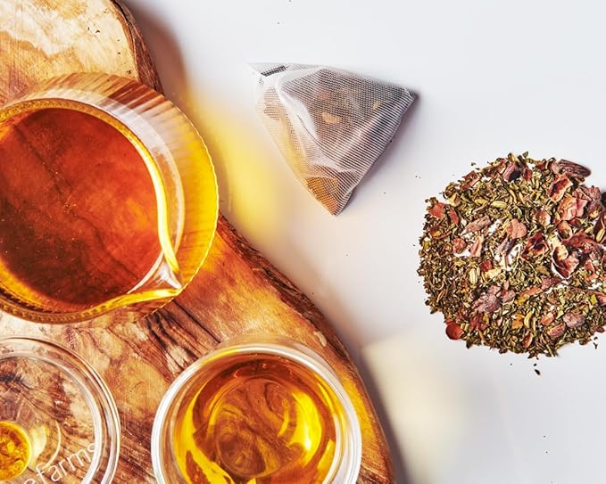 Grace Farms SETTLE Wellness Organic Tea Blend (100 Enveloped Pyramid Sachets w/ String & Tag) | Peppermint Cacao | Relaxing and Digestive Support | Fairtrade and Kosher | Filled With Antioxidants and Stress-Relieving Herbs | Gives Back 100% of Profits - Bloomnest